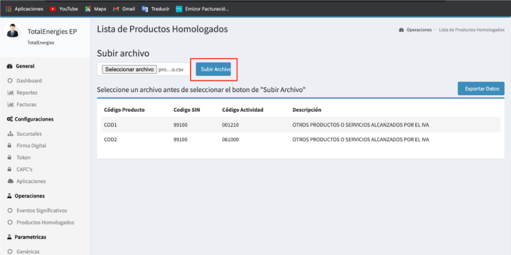 Subir Archivo